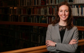 Suffolk Law student Anne-Marie Beliveau in the Suffolk law library